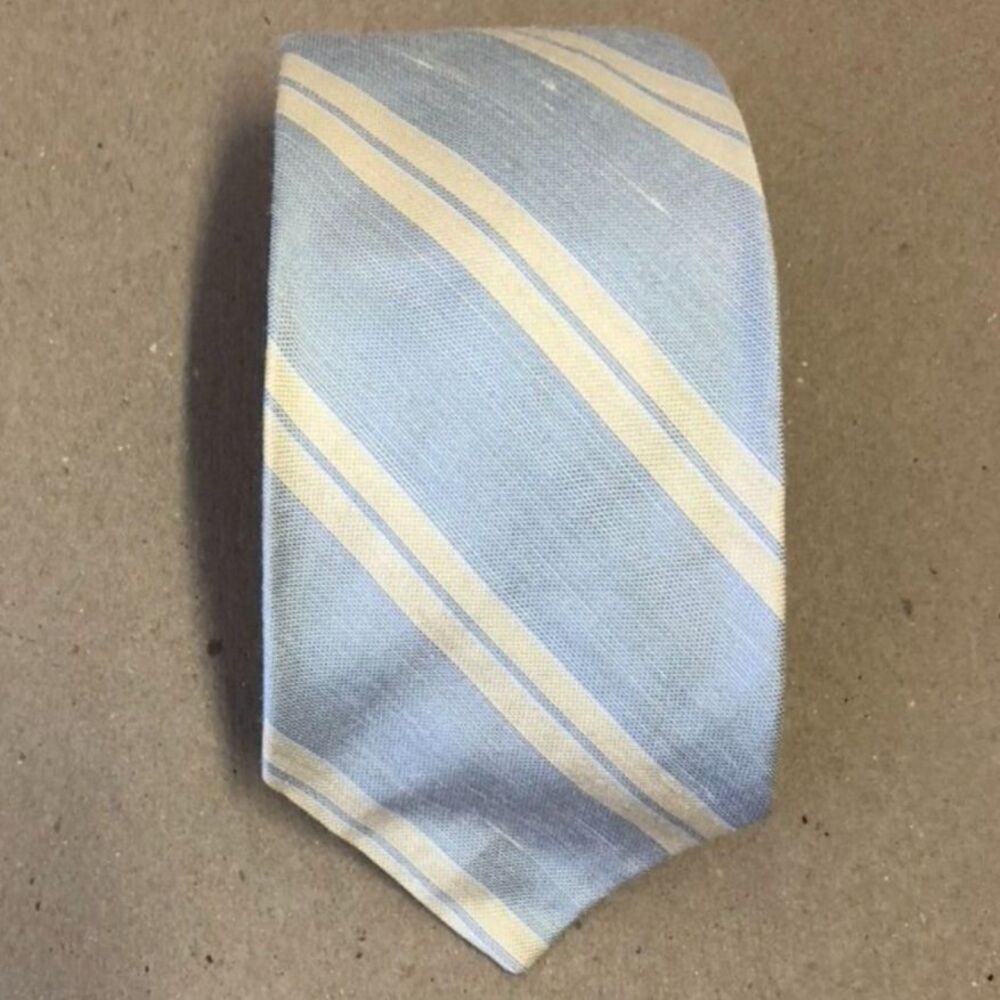 Robert Talbott Silk Tie Blue Yellow Stripe